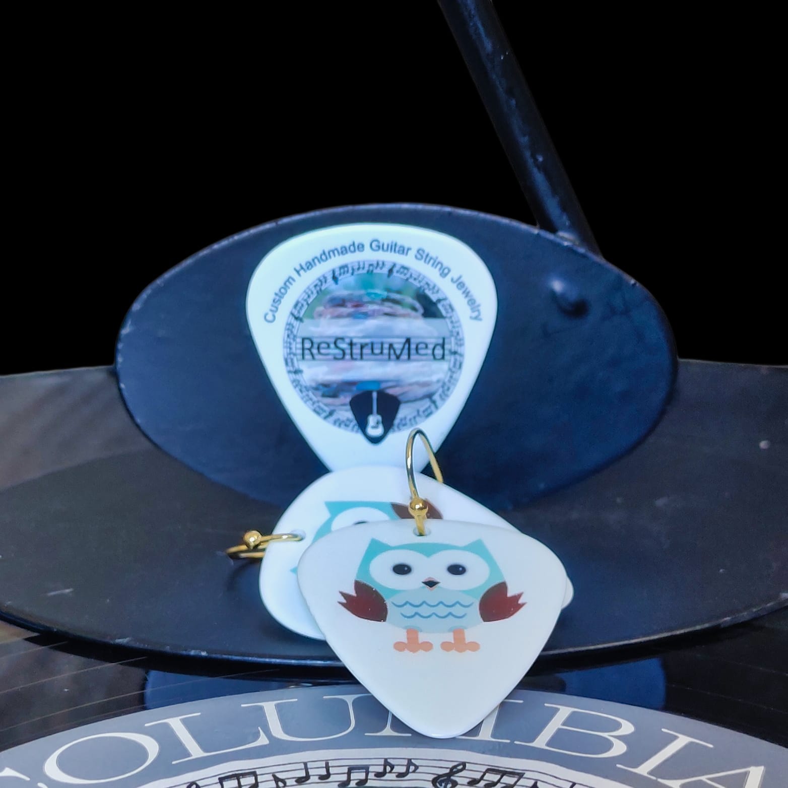 Owl Guitar Pick Earrings - Image 12