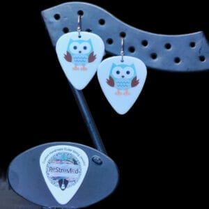 Owl Guitar Pick Earrings