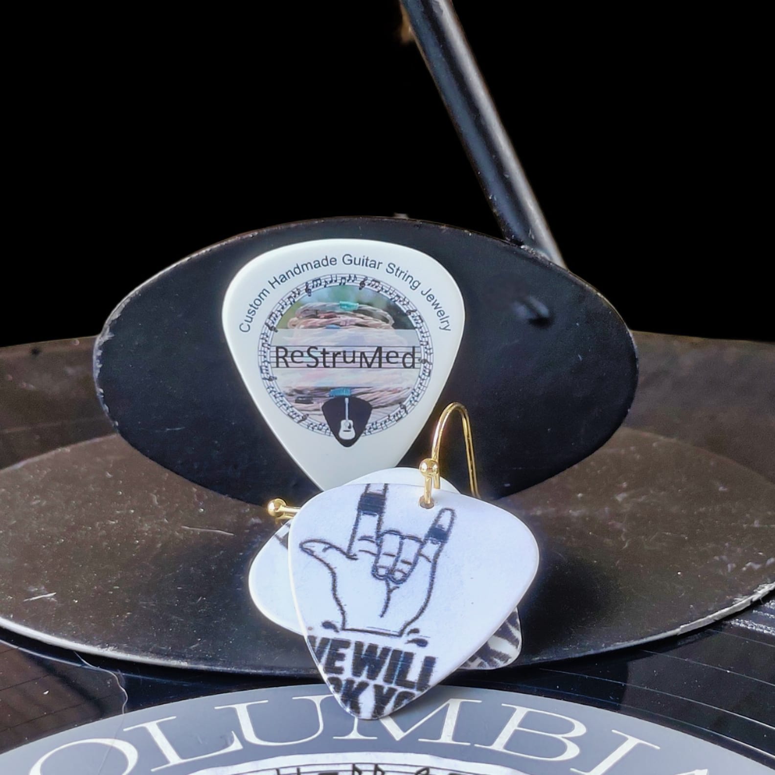 "We Will Rock You" Guitar Pick Earrings - Image 12