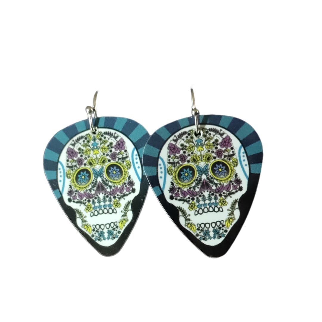 Dia de los Muertos Guitar Pick Earrings - Image 8