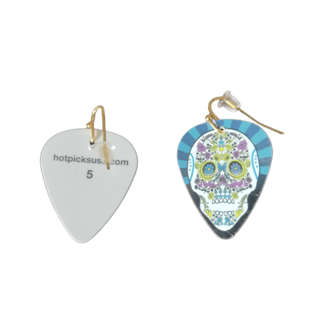 Dia de los Muertos Guitar Pick Earrings - Image 2