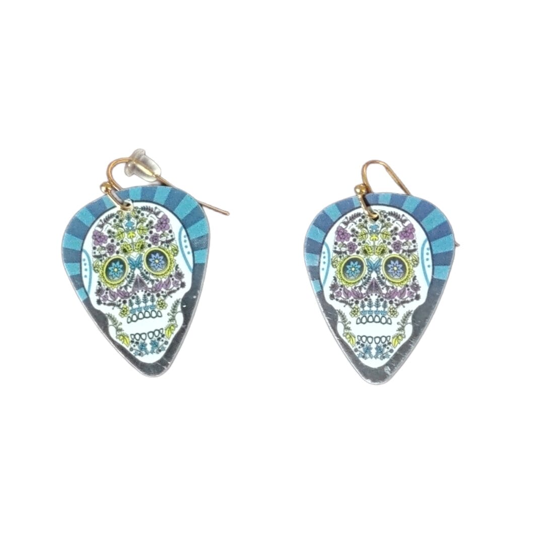 Dia de los Muertos Guitar Pick Earrings - Image 3