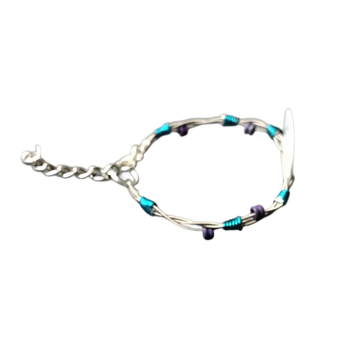 Recycled Guitar String Bracelet with Dia de los Muertos by Restrumed - Image 4