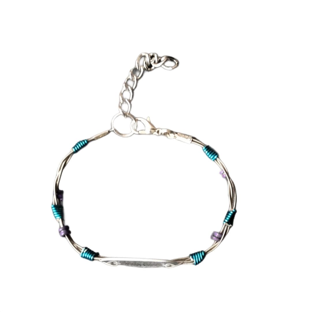 Recycled Guitar String Bracelet with Dia de los Muertos by Restrumed - Image 6