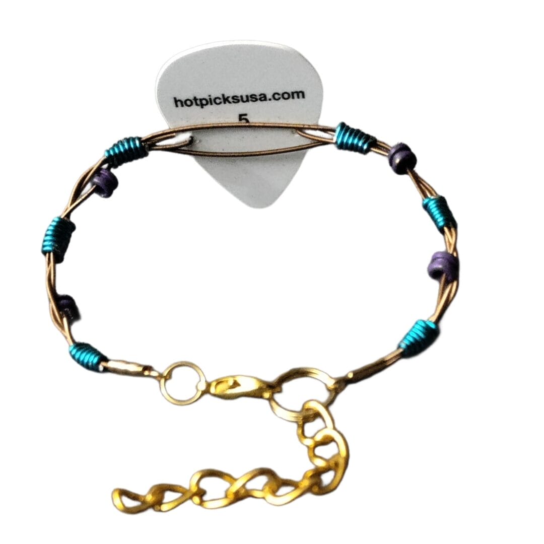 Recycled Guitar String Bracelet with Dia de los Muertos by Restrumed - Image 13