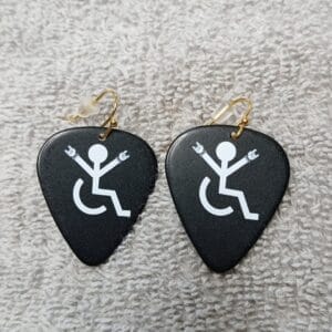 "The Rockin Chair" Guitar Pick Earrings by Restrumed - gold