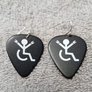 "The Rockin Chair" Guitar Pick Earrings by Restrumed - silver